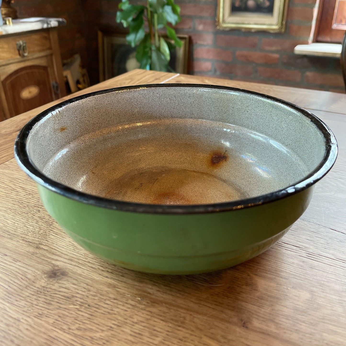 Groene emaille schaal - Bamestra Curiosa