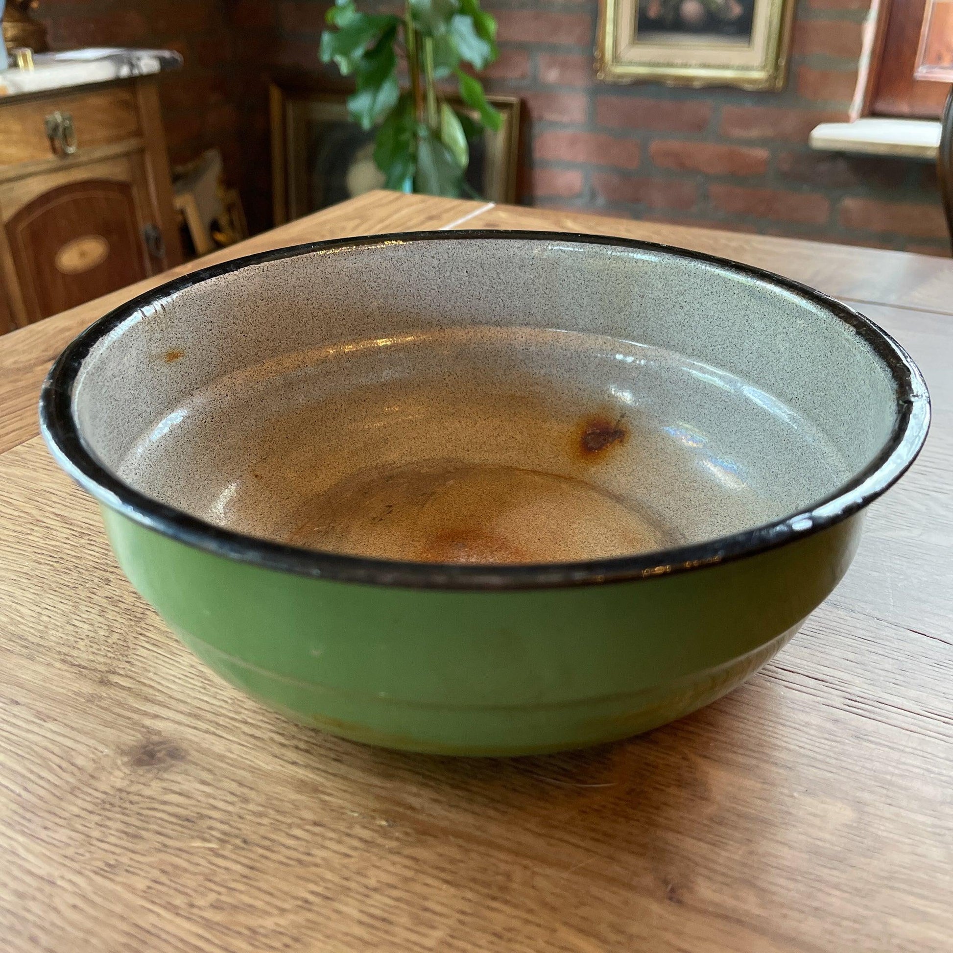 Groene emaille schaal - Bamestra Curiosa