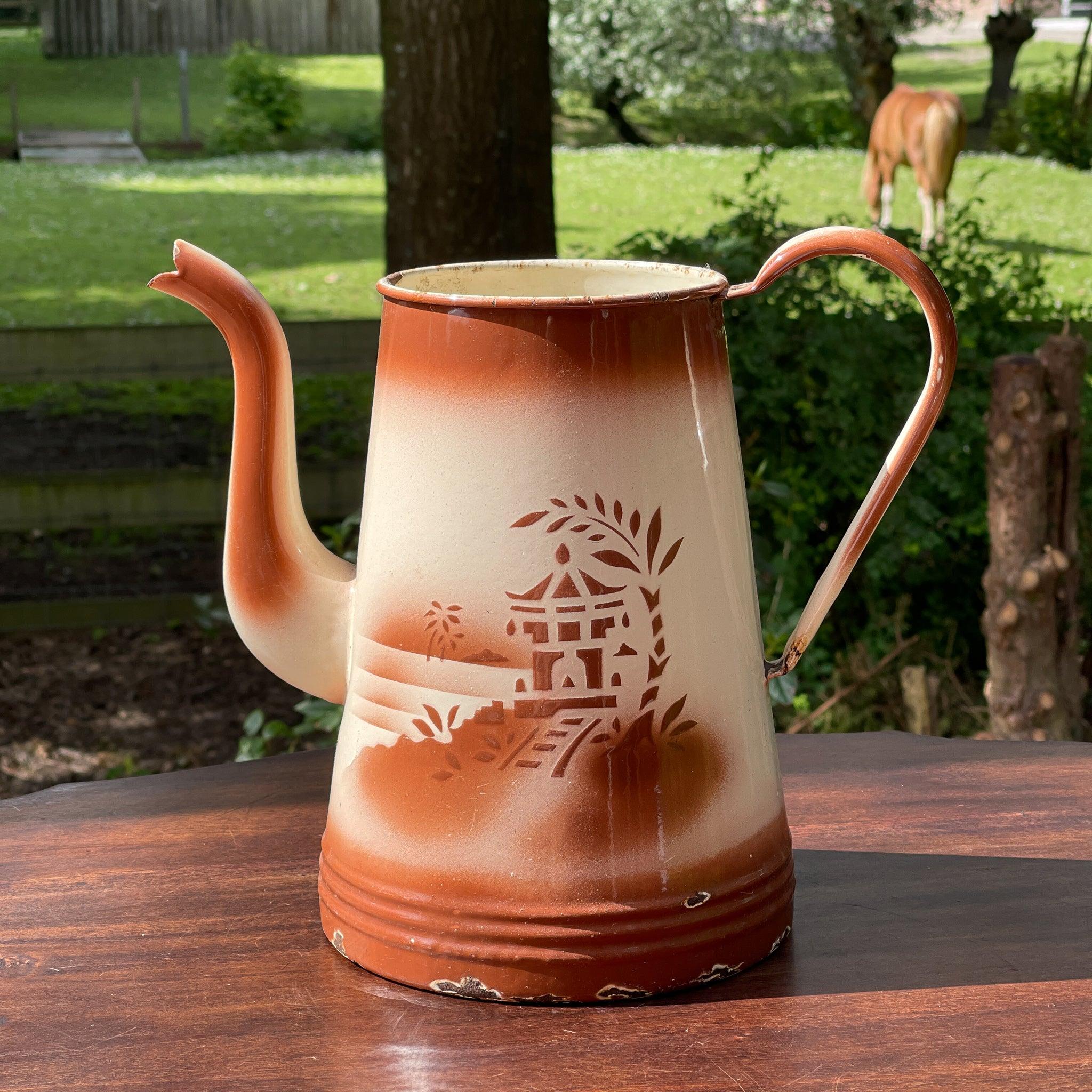 Grote emaille koffiekan / theekan - The Collectionist