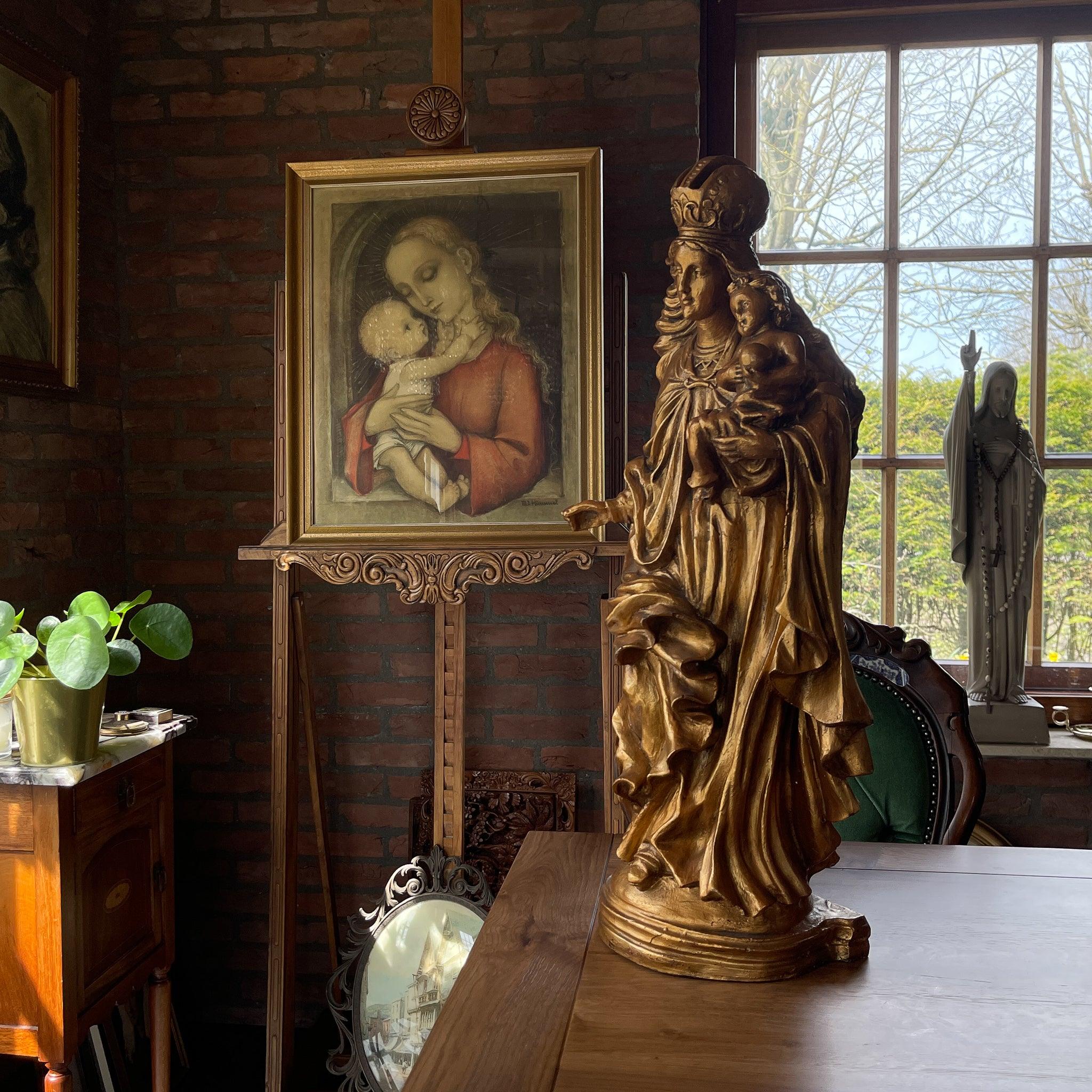 Grote gouden Maria beeld - The Collectionist