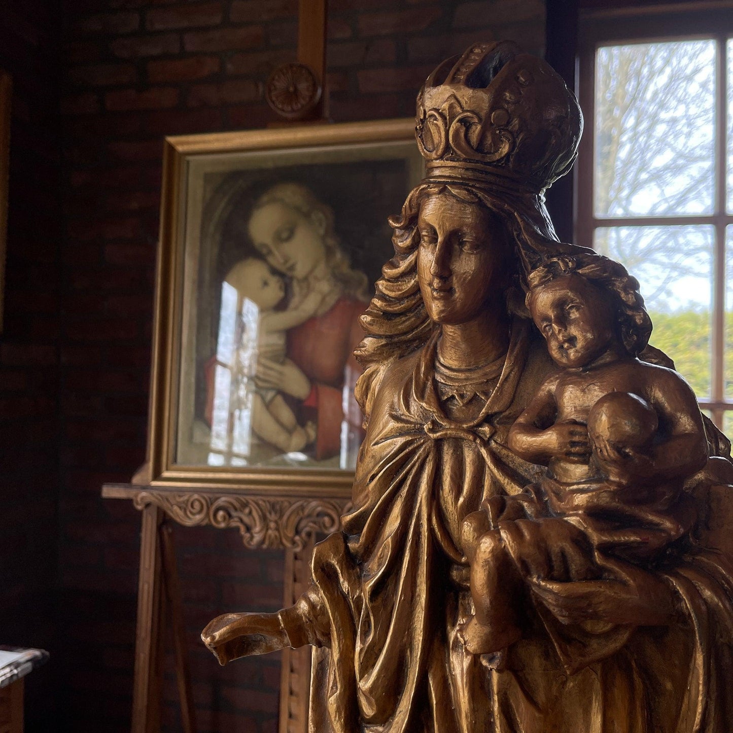 Grote gouden Maria beeld - Bamestra Curiosa