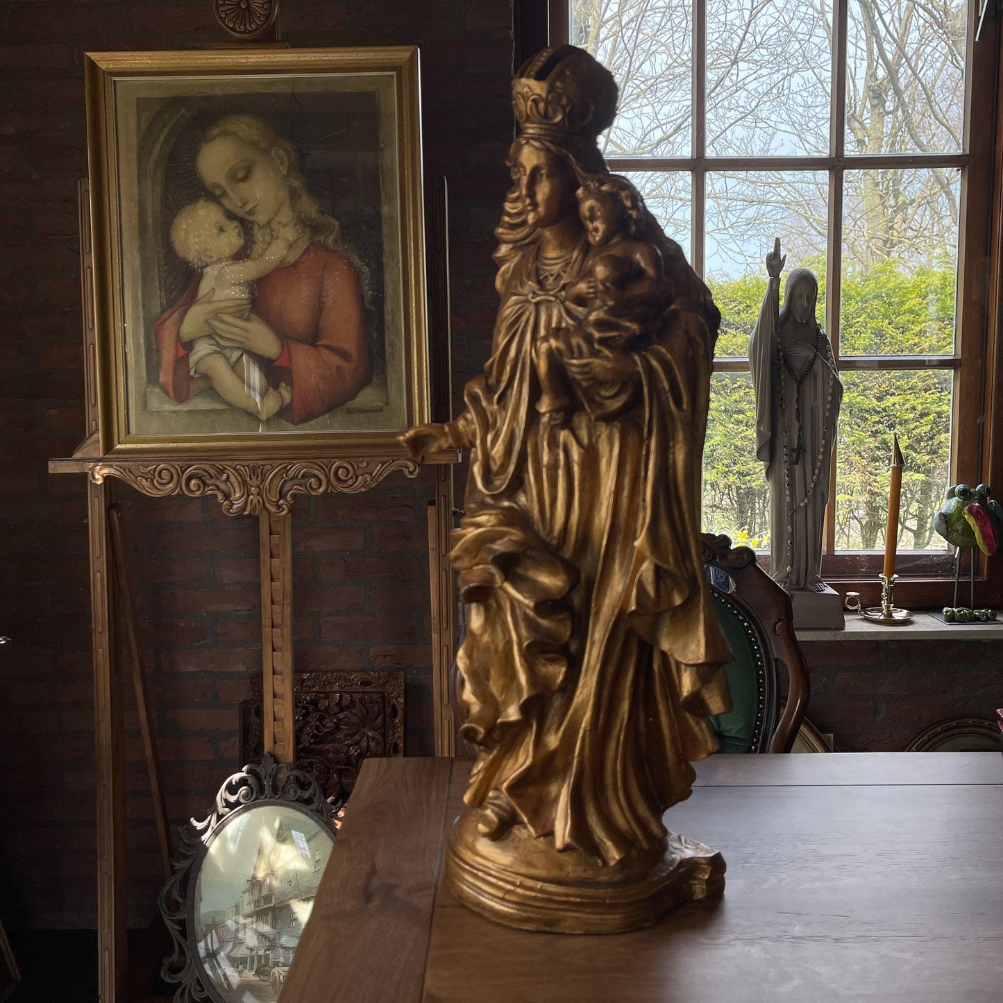 Grote gouden Maria beeld - Bamestra Curiosa