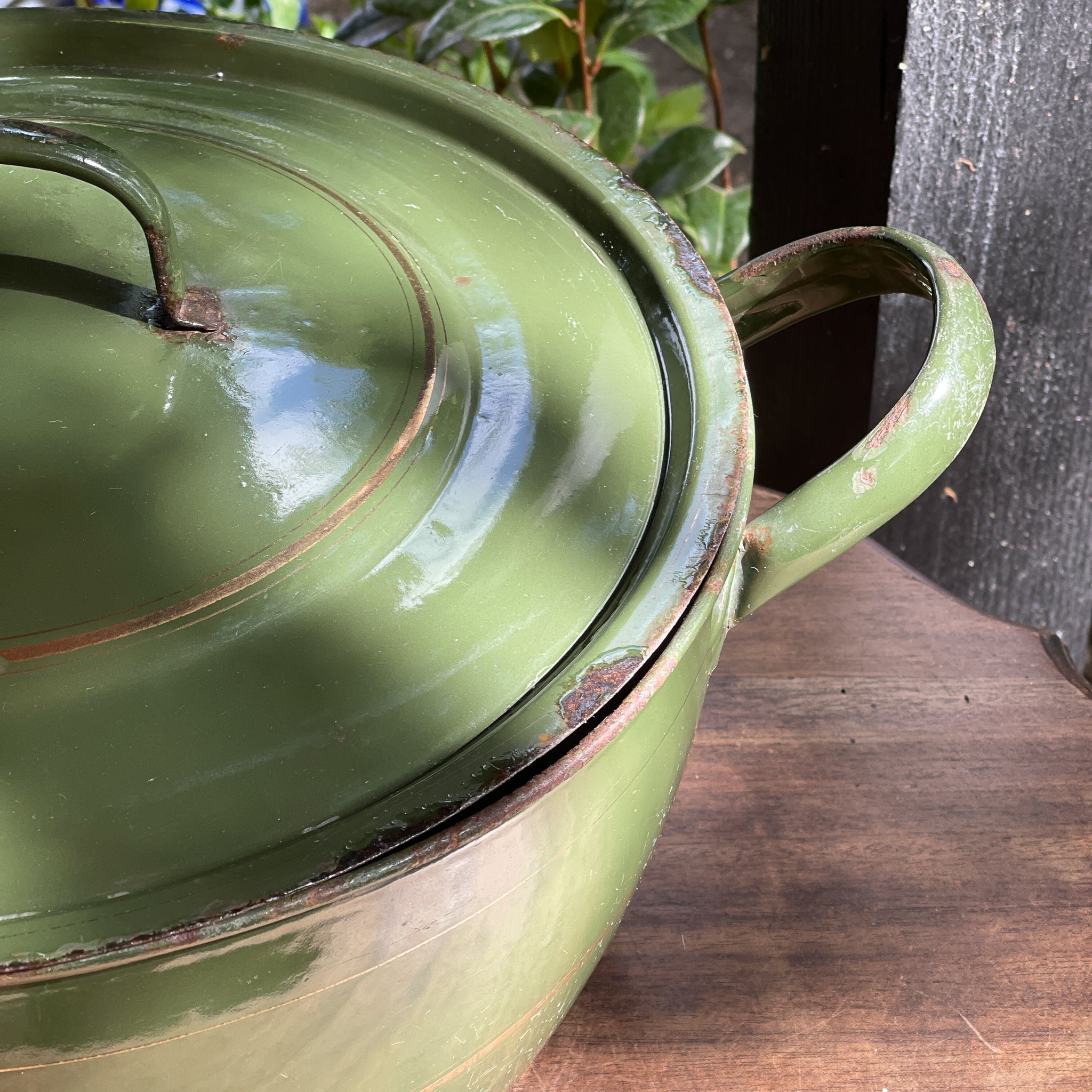 Grote Groene Emaille Pan Met Deksel - The Collectionist