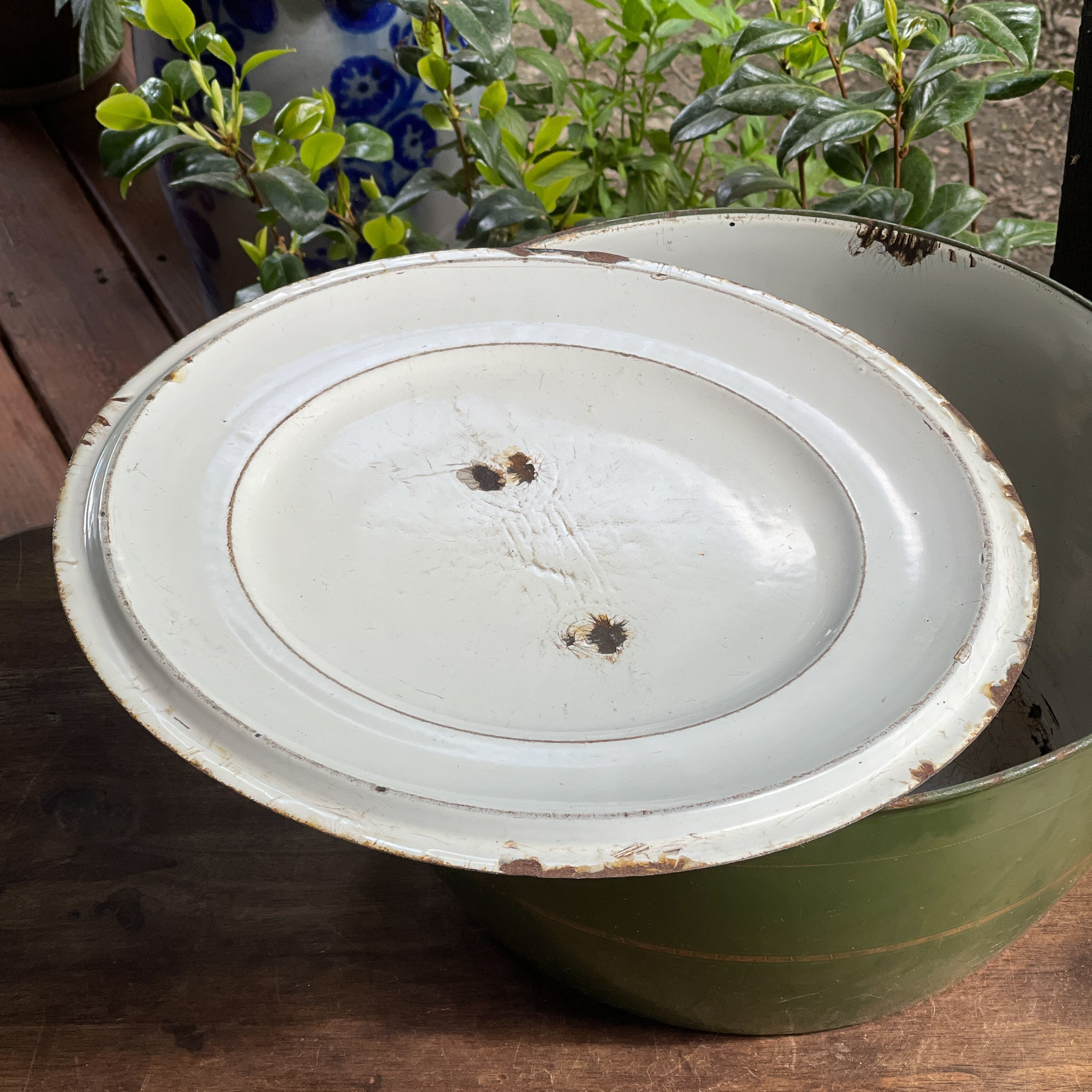Grote Groene Emaille Pan Met Deksel - The Collectionist