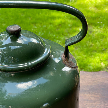 Grote groene emaille theepot / koffiepot - Bamestra Curiosa