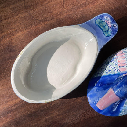 Grote schaal / patévorm met een eend - Bamestra Curiosa