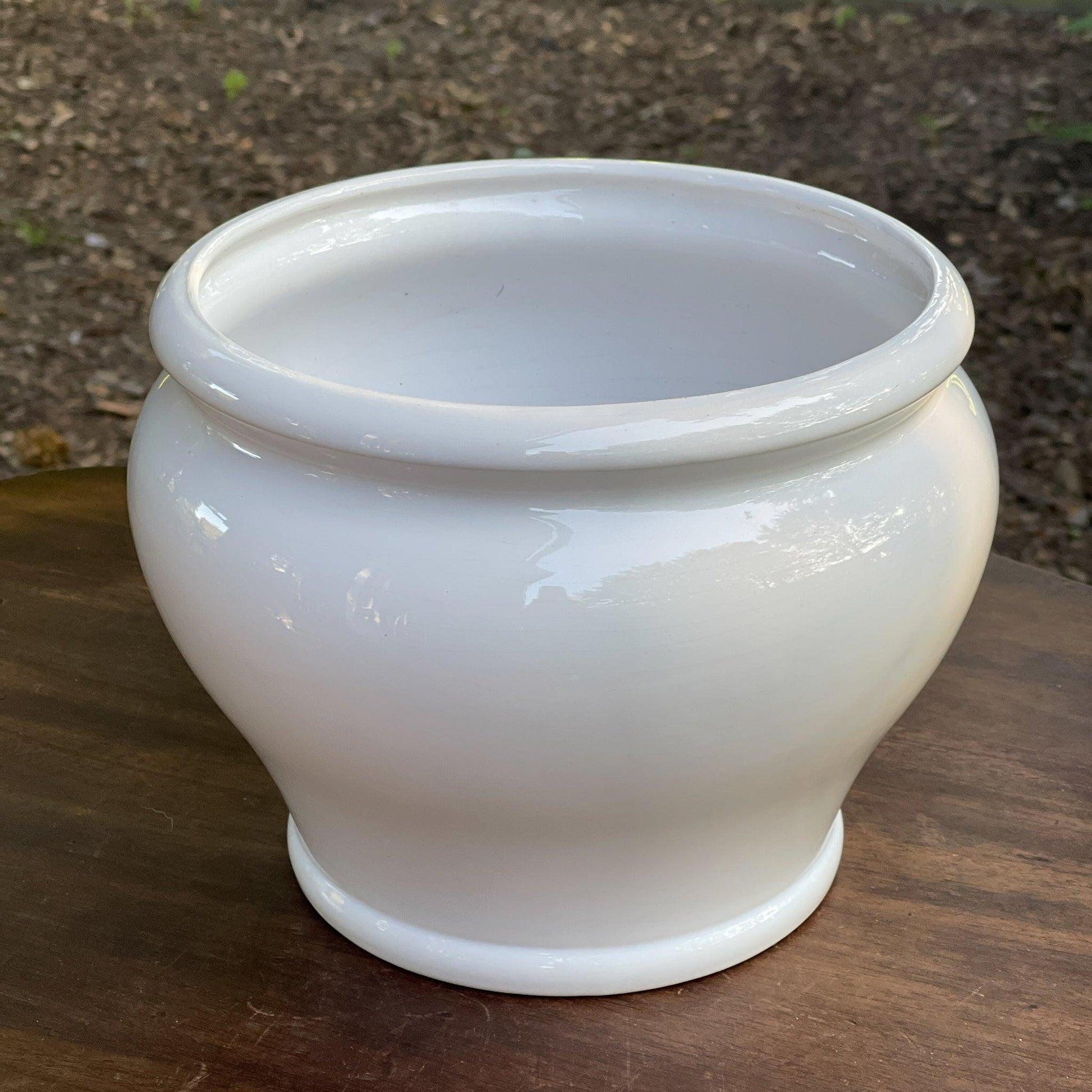 Grote witte porseleinen bloempot - Bamestra Curiosa