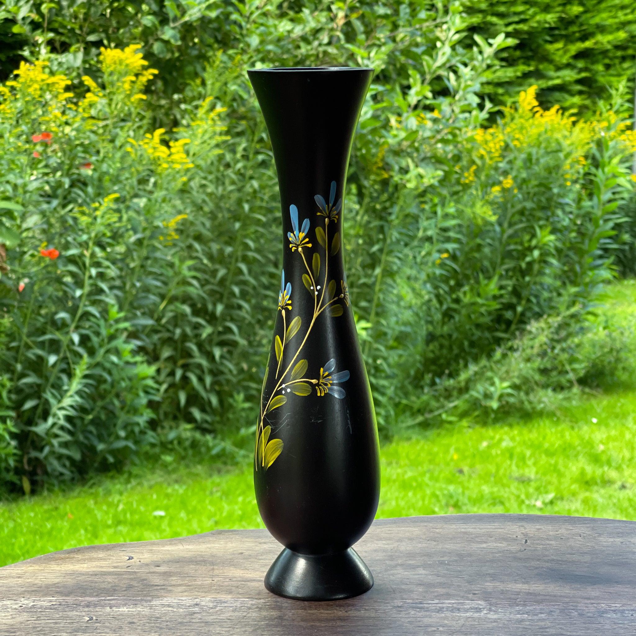 Handbeschilderde houten vaas - The Collectionist