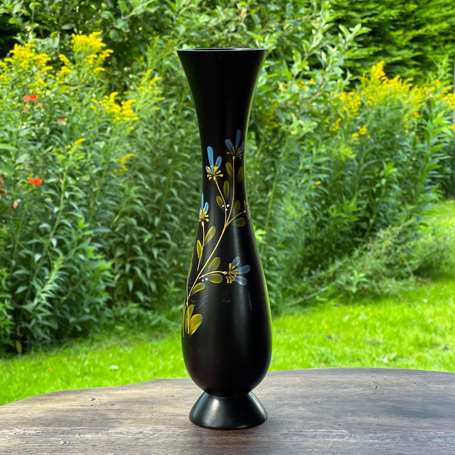 Handbeschilderde houten vaas - Bamestra Curiosa