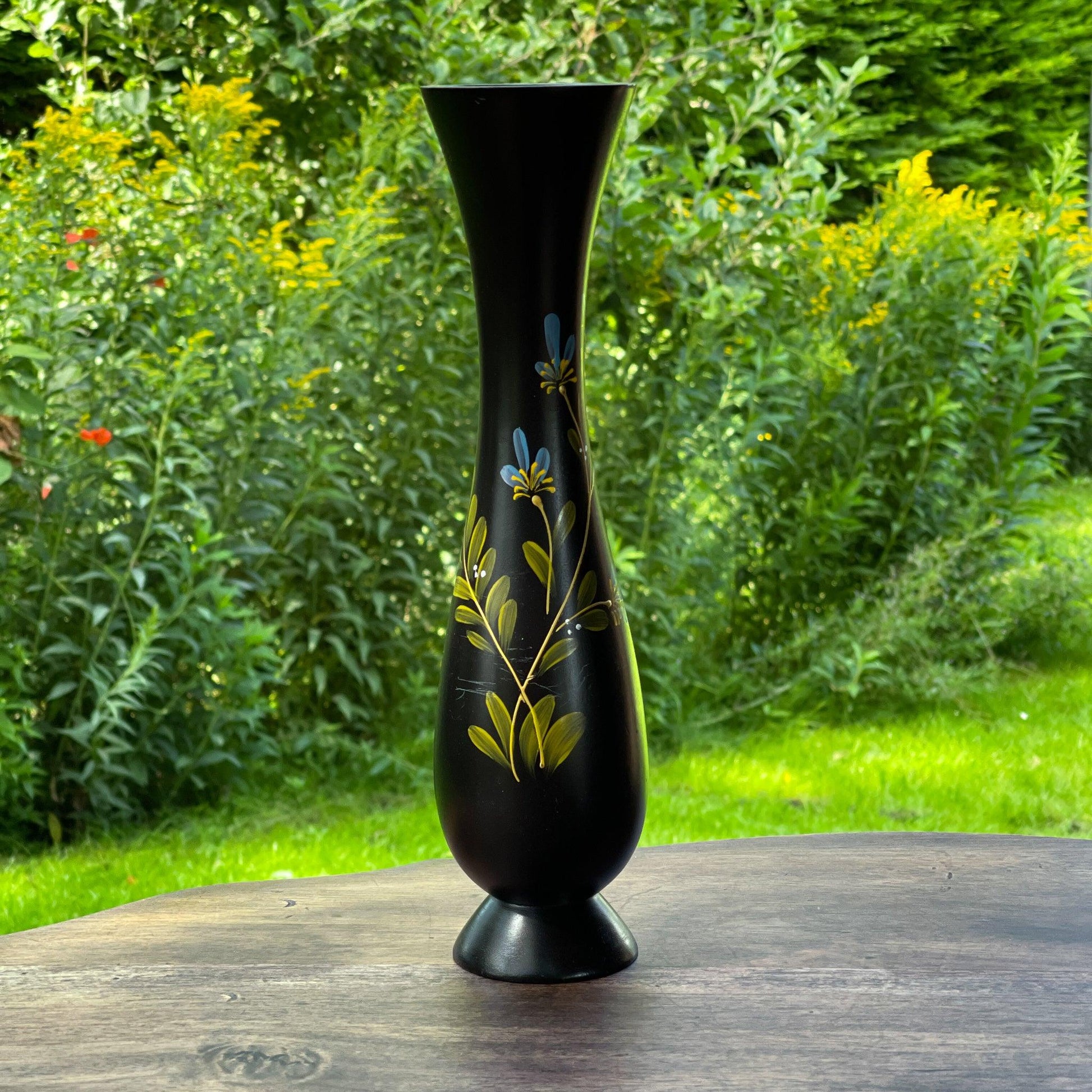 Handbeschilderde houten vaas - Bamestra Curiosa