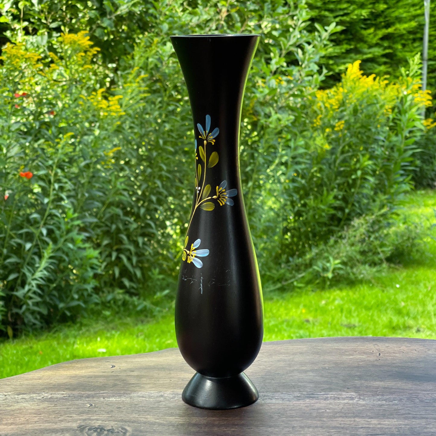 Handbeschilderde houten vaas - Bamestra Curiosa