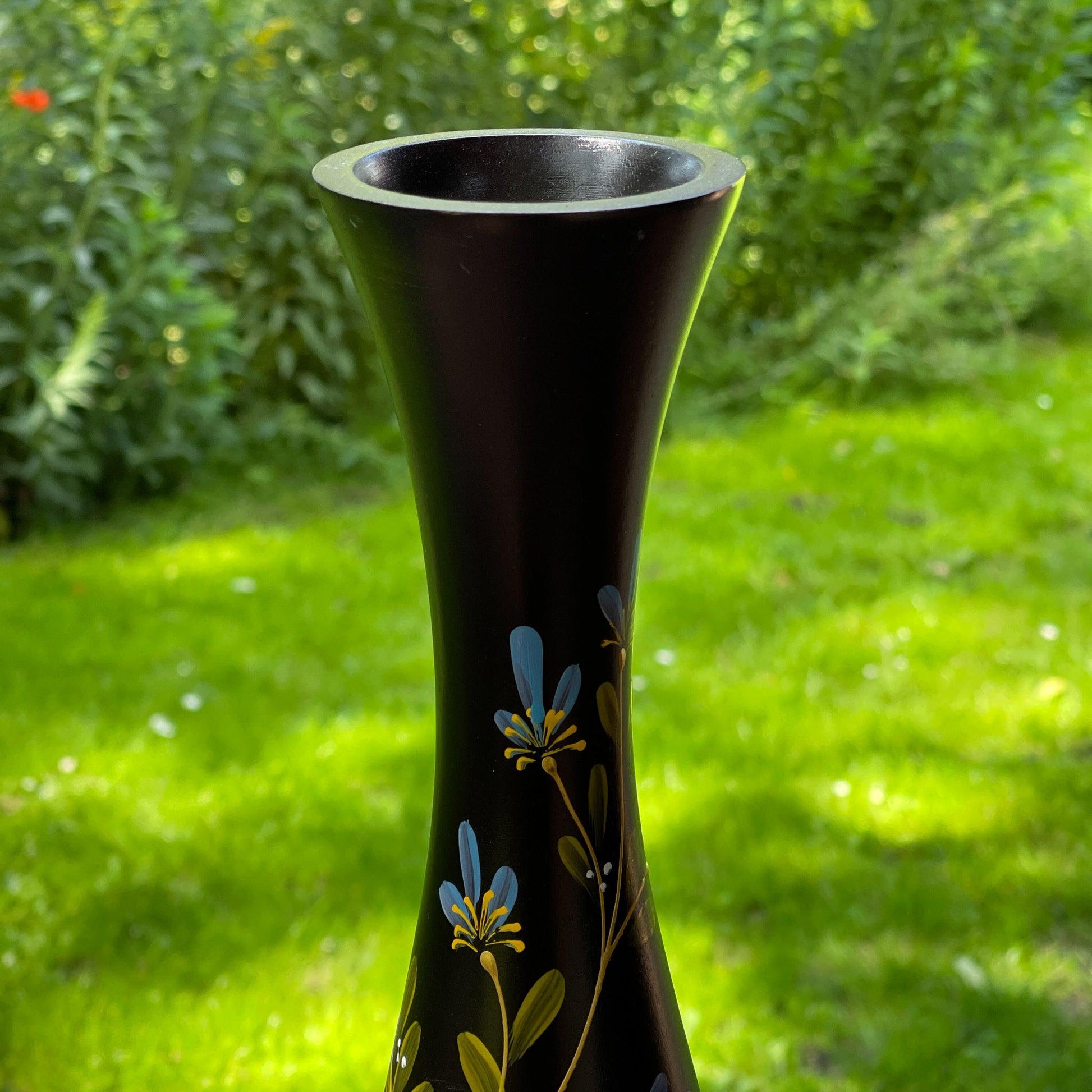 Handbeschilderde houten vaas - Bamestra Curiosa