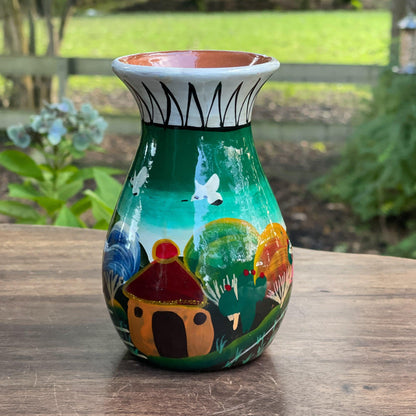 Handgeschilderd aardewerk vaasje - Bamestra Curiosa