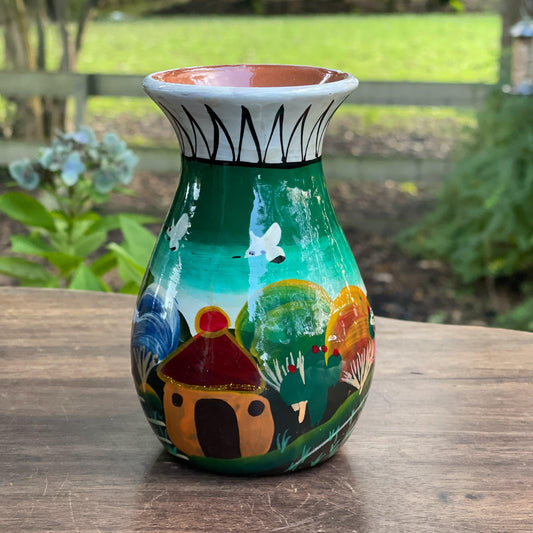 Handgeschilderd aardewerk vaasje - Bamestra Curiosa