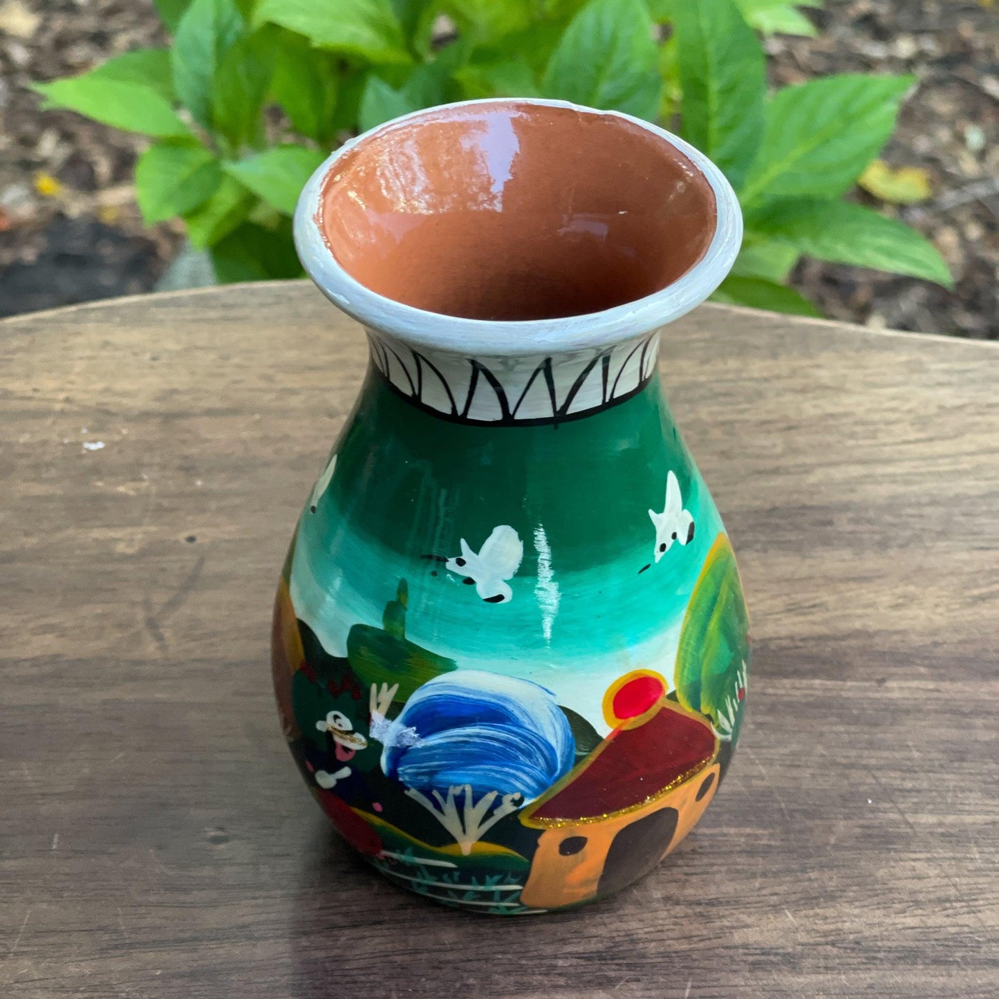 Handgeschilderd aardewerk vaasje - Bamestra Curiosa