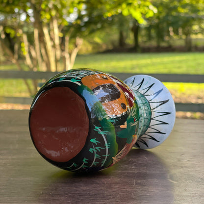 Handgeschilderd aardewerk vaasje - Bamestra Curiosa