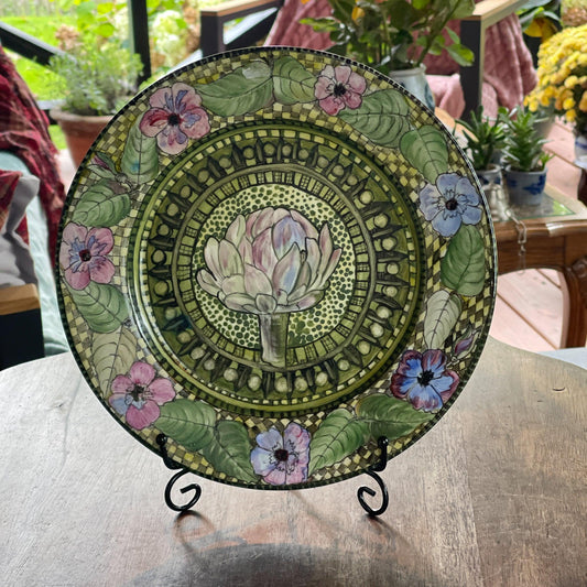 Handgeschilderd bord met een Artisjok - Bamestra Curiosa