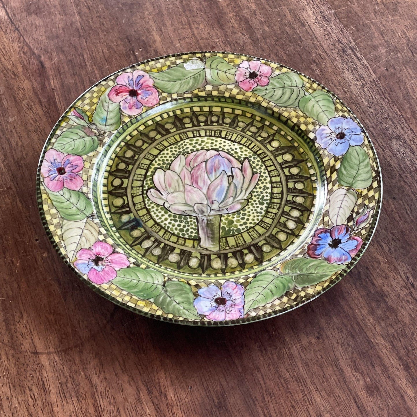 Handgeschilderd bord met een Artisjok - Bamestra Curiosa