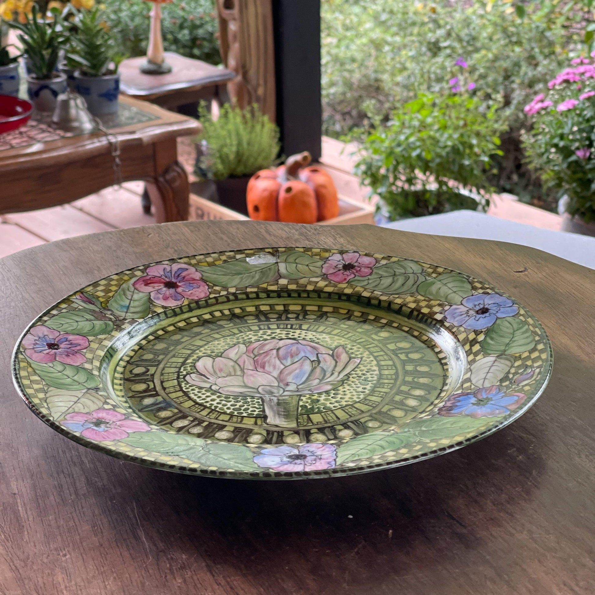 Handgeschilderd bord met een Artisjok - Bamestra Curiosa