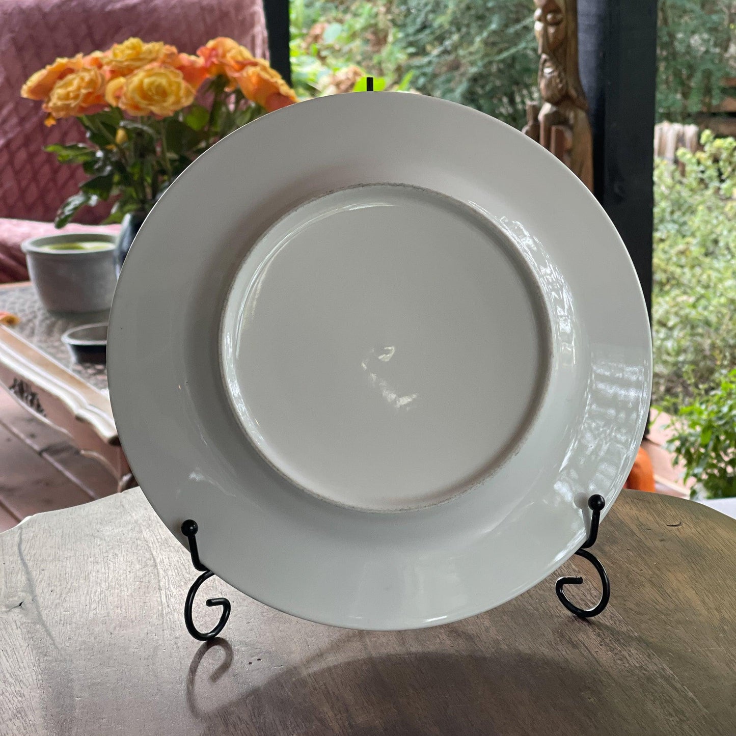 Handgeschilderd bord met een Pauw - Bamestra Curiosa