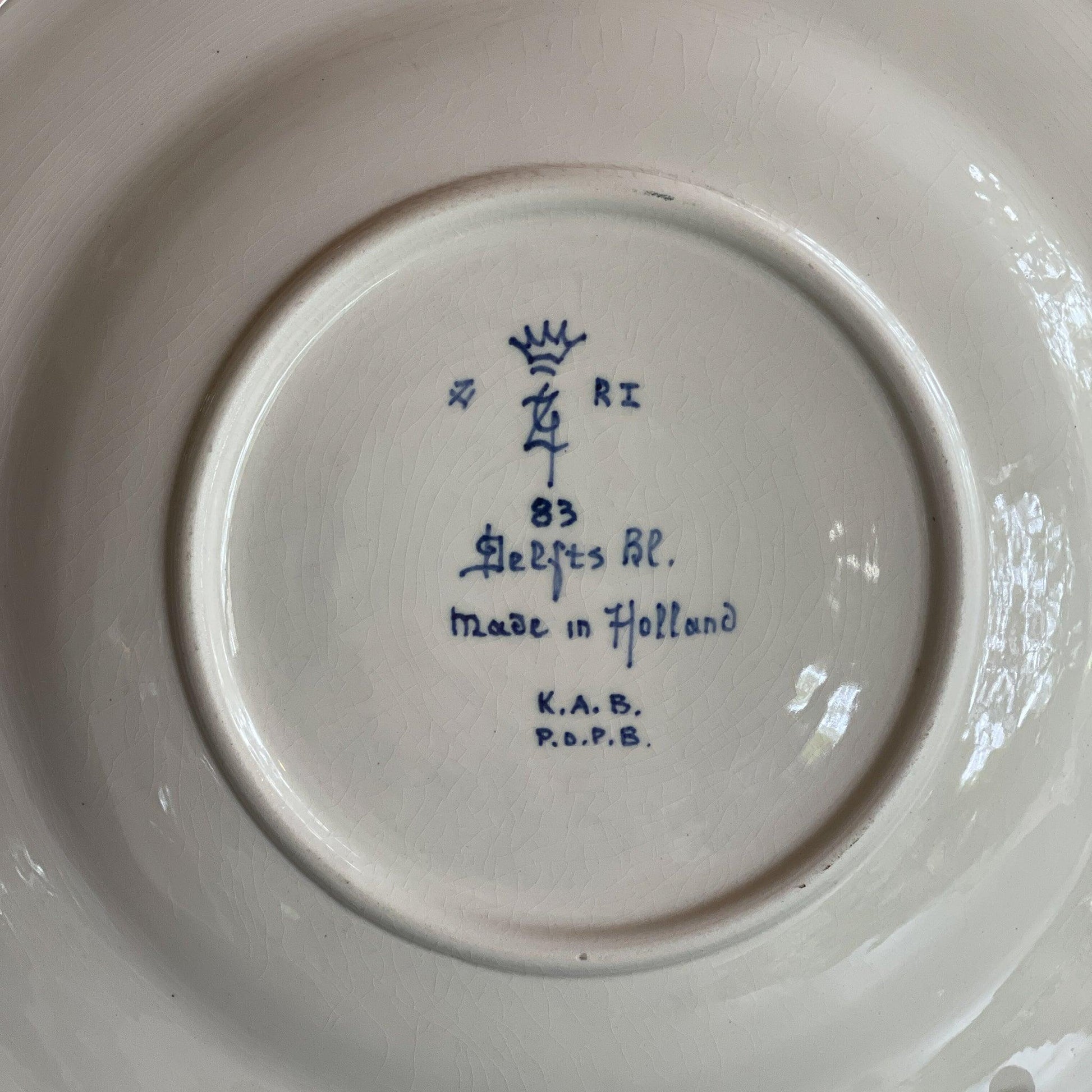 Handgeschilderd Delfts Blauw wandbord Meisje met de Parel - Bamestra Curiosa