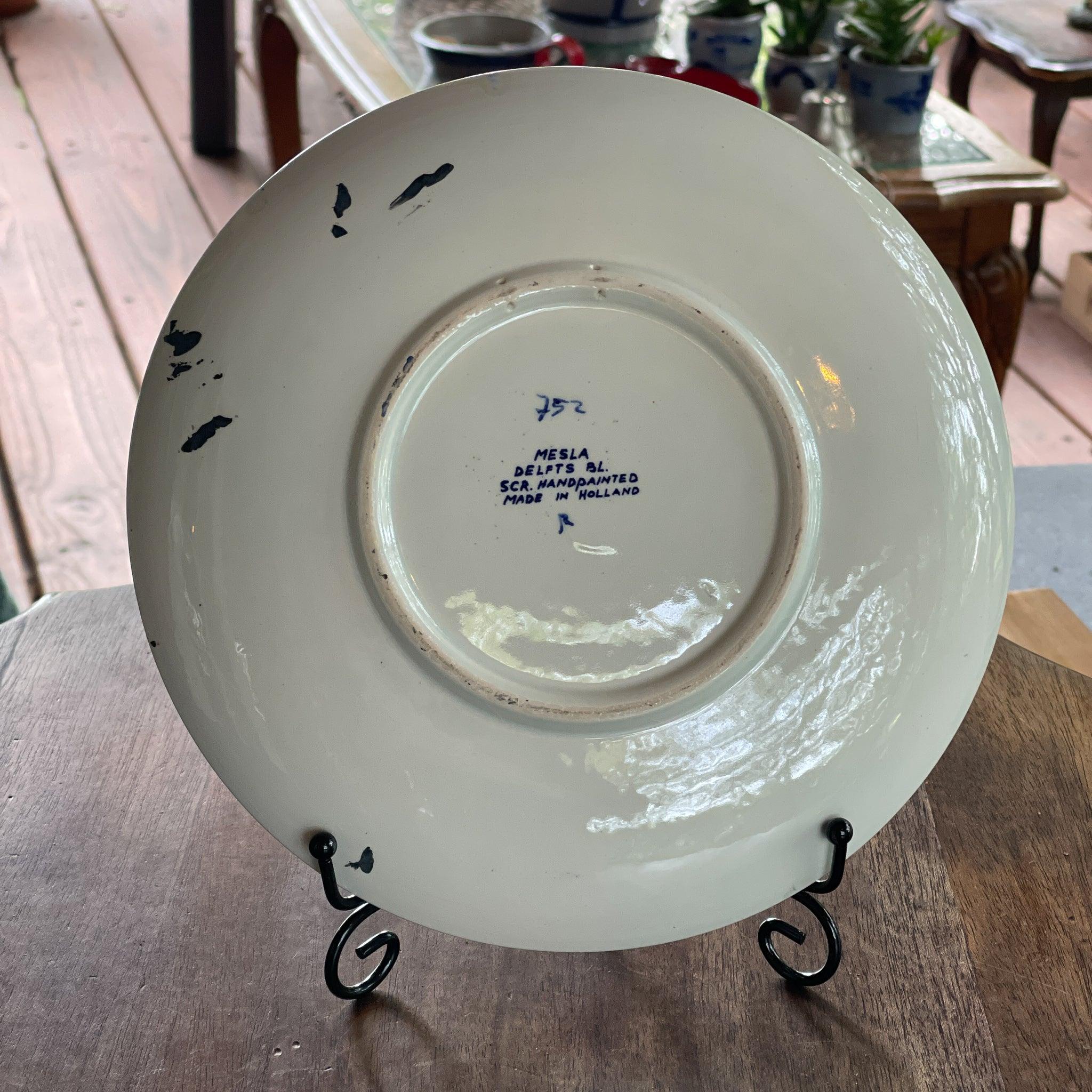 Handgeschilderd Delfts Blauw wandbord met Hollands tafereel - The Collectionist