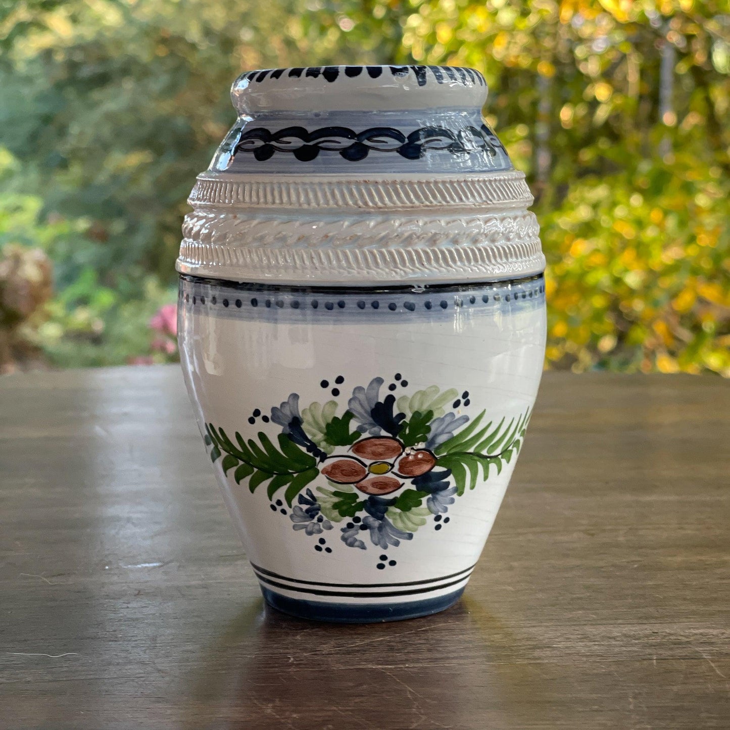 Handgeschilderd Vaasje Texel handwerk - Bamestra Curiosa