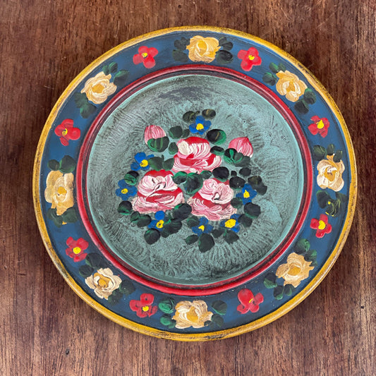 Hindeloopen geschilderd wandbordje van hout - Bamestra Curiosa