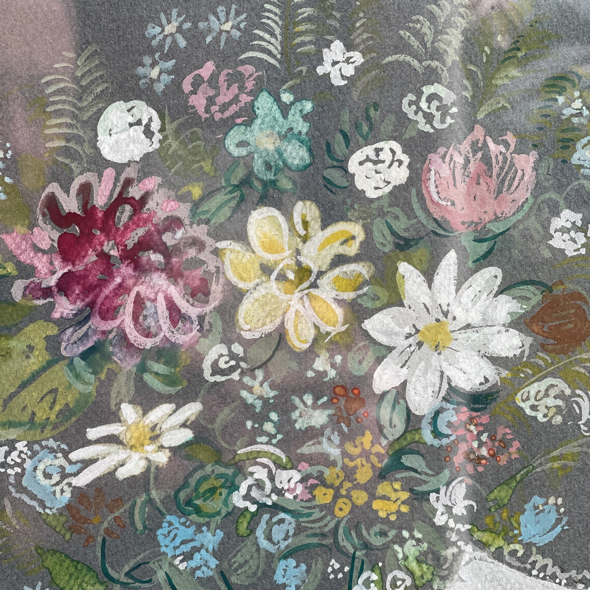 Hollandse School, Gouache, Voorjaarsboeket Met Blauwe Strik - The Collectionist