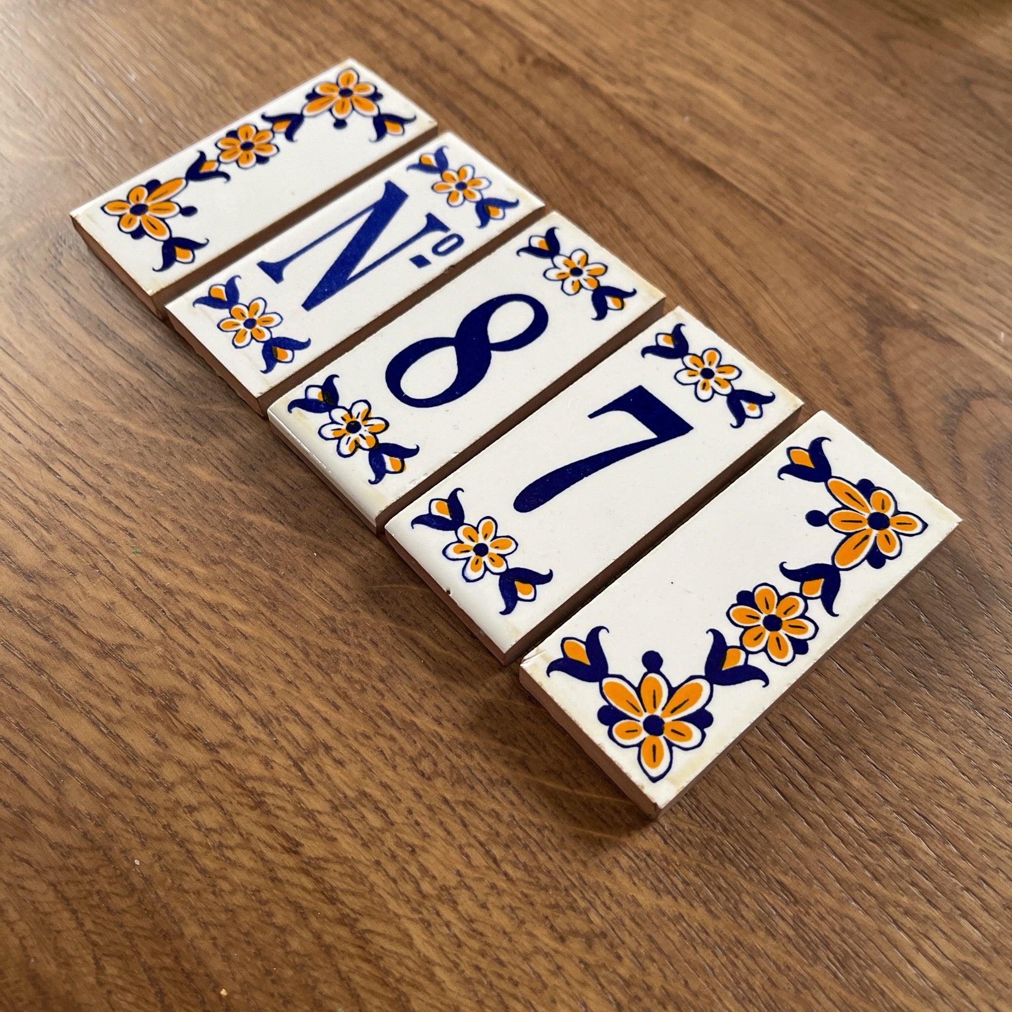 Huisnummer tegeltjes nummer 7 en 8 - The Collectionist