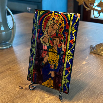 Geëmailleerd koperen icoon met prachtige kleuren The Collectionist