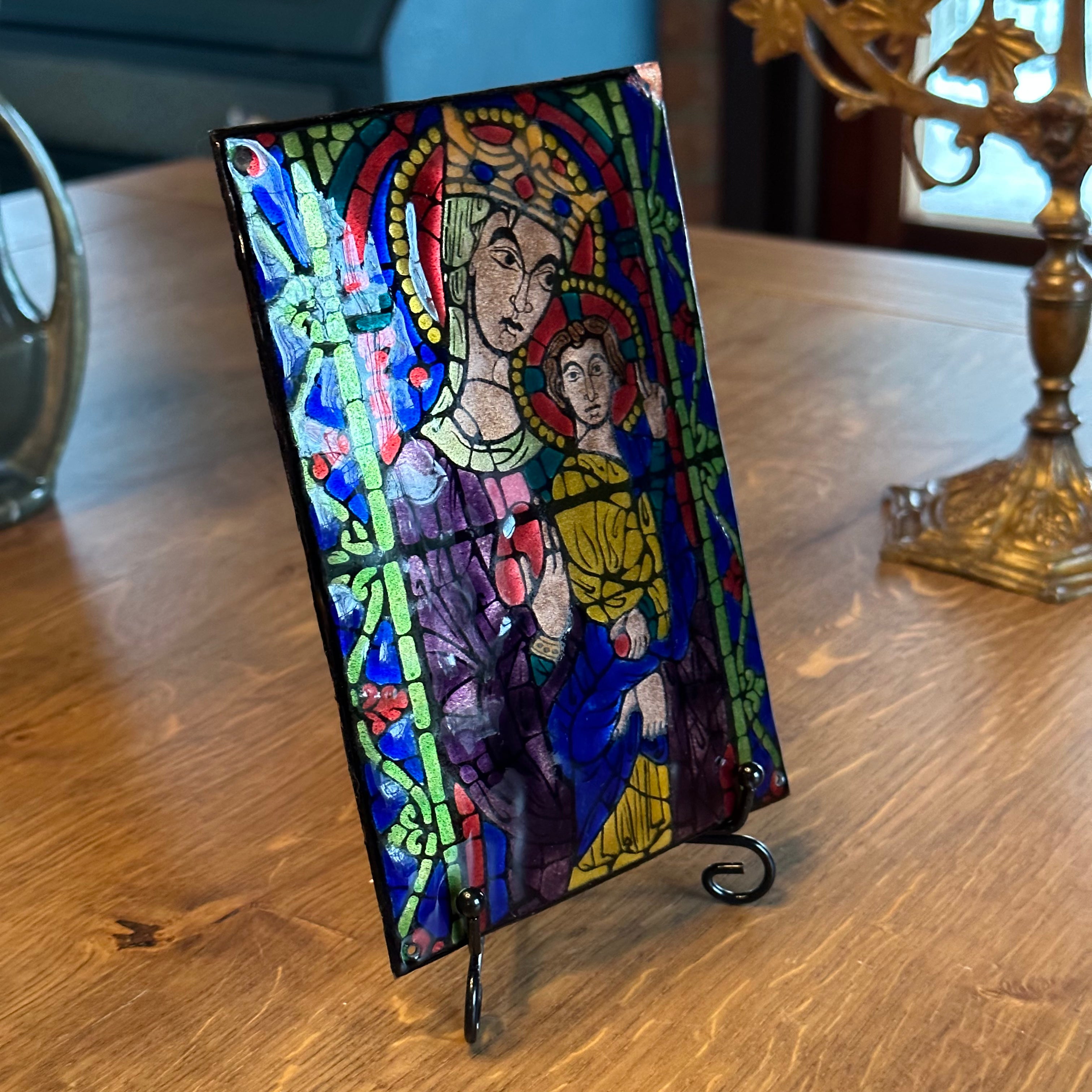 Geëmailleerd koperen icoon met prachtige kleuren The Collectionist