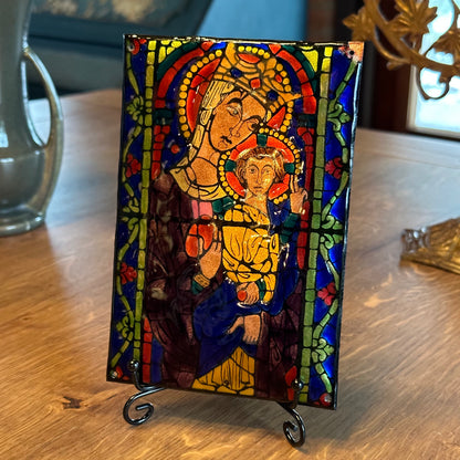 Geëmailleerd koperen icoon met prachtige kleuren The Collectionist