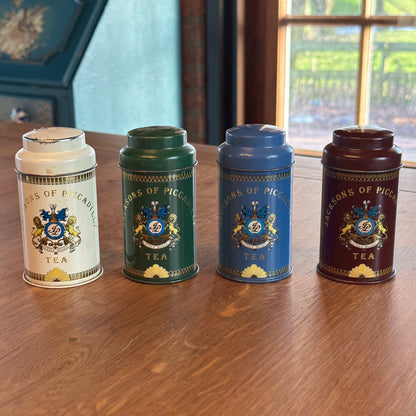 Vier stijlvolle theeblikjes van Jacksons of Piccadilly, perfect voor elke theeliefhebber: 4 theeblikjes.