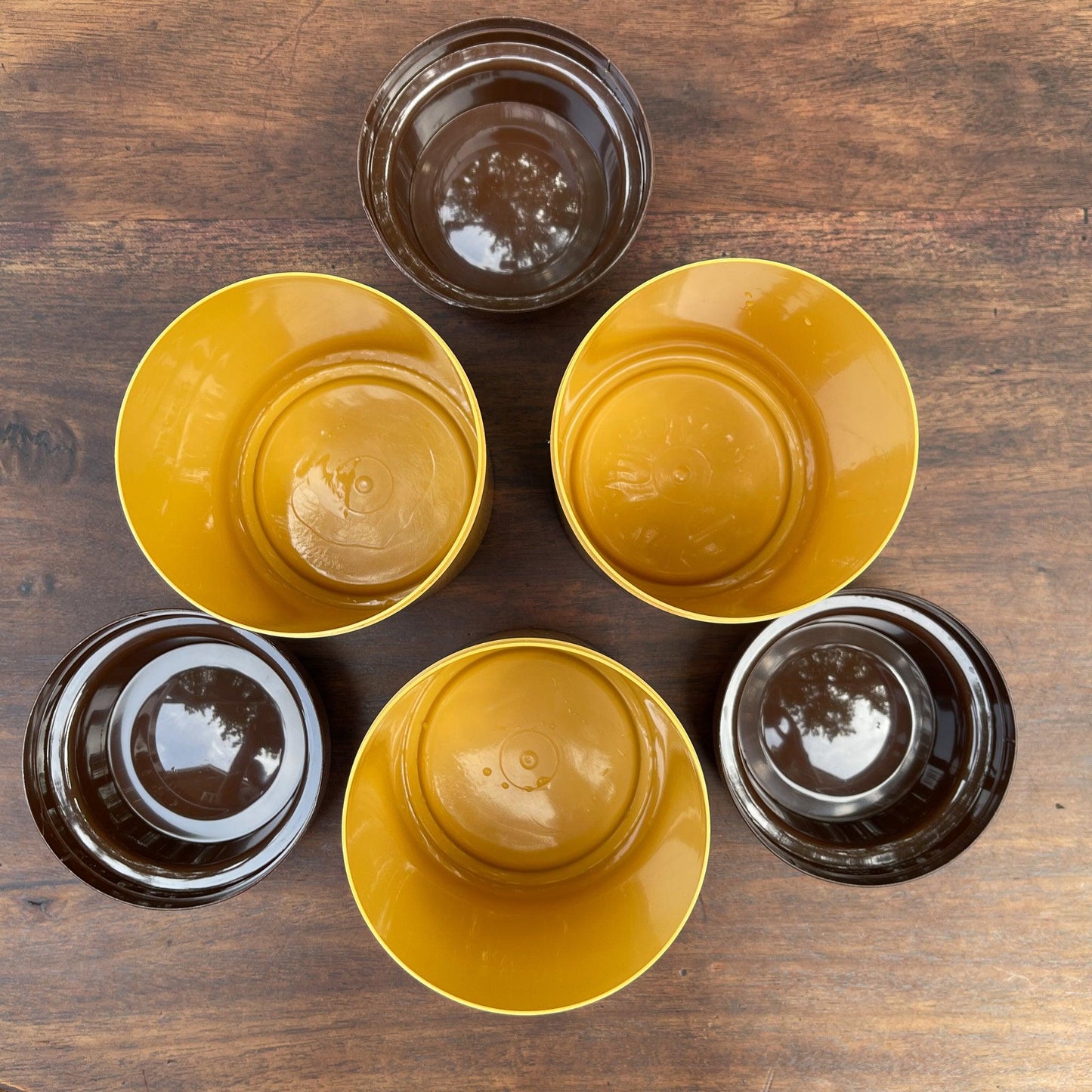 Jaren 70 plastic Koffie Thee Suiker bussen - Bamestra Curiosa