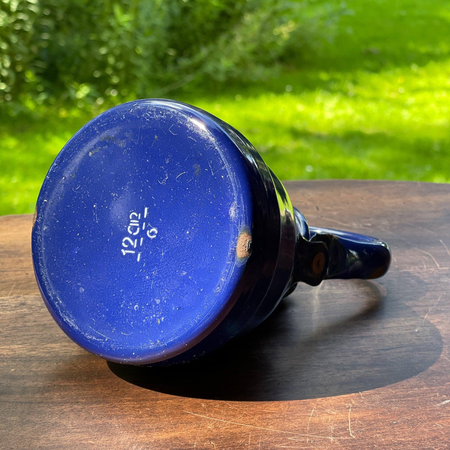 Kleine blauwe emaille theepot / koffiepot - Bamestra Curiosa