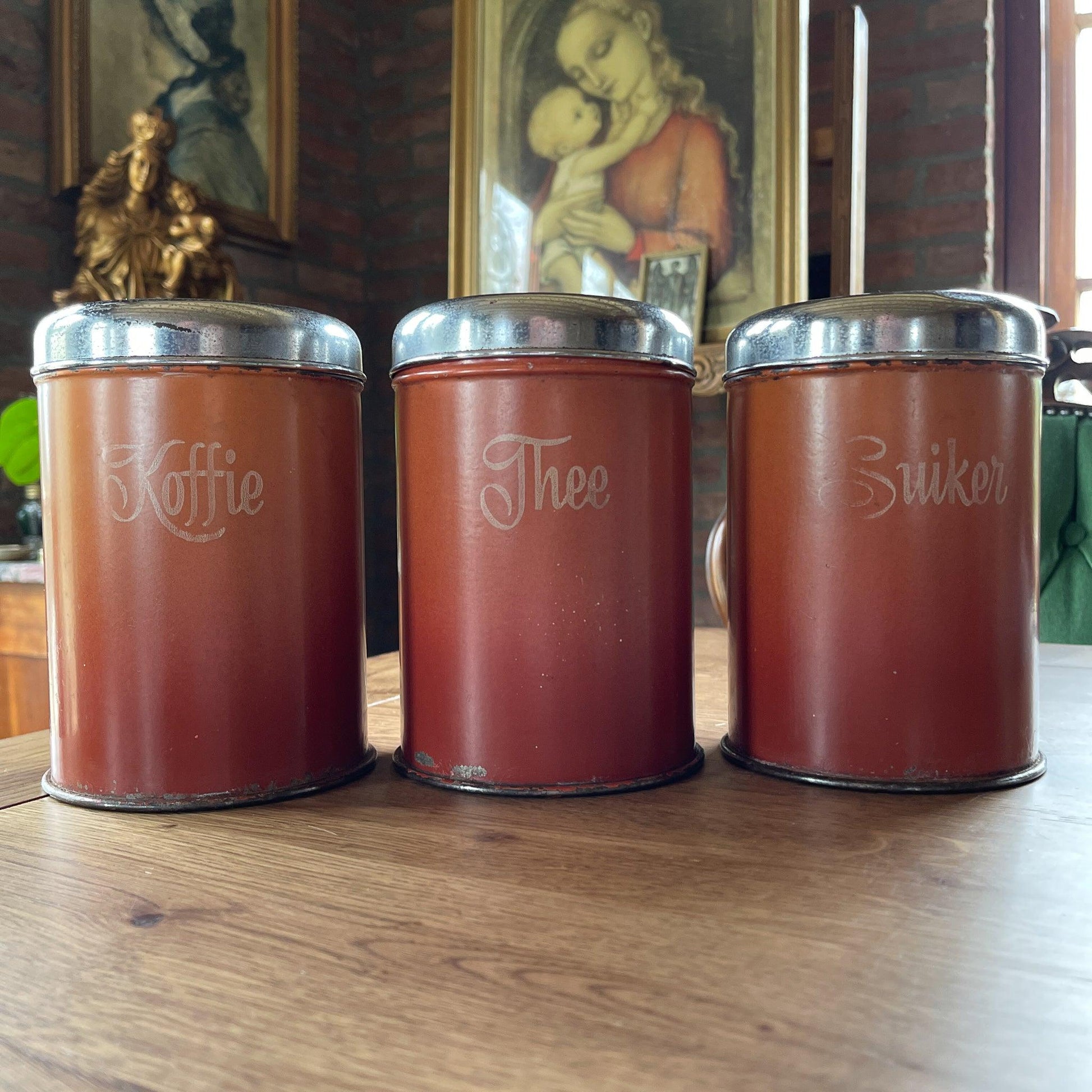 Kopie van Set van drie koffie thee en suikerbussen - Bamestra Curiosa