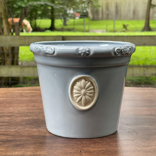 Lichtblauwe bloempot - Bamestra Curiosa