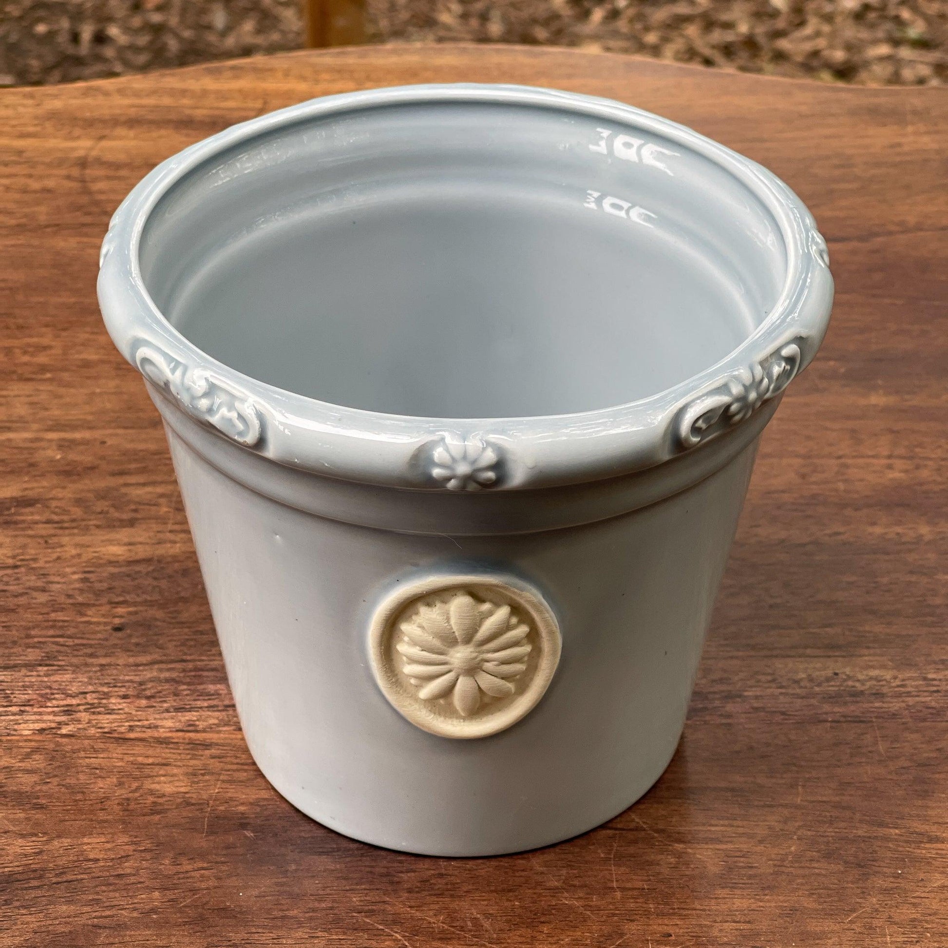 Lichtblauwe bloempot - Bamestra Curiosa