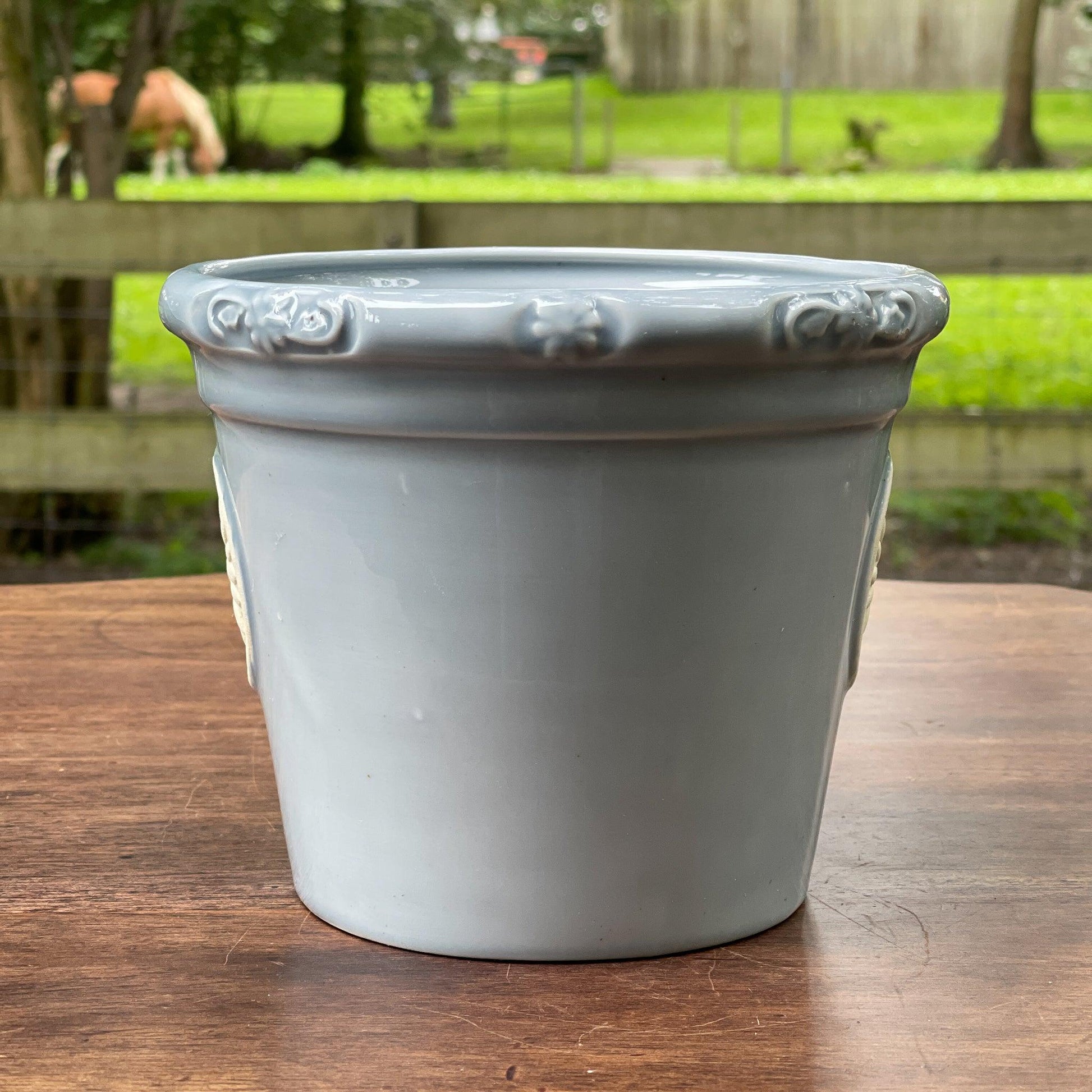 Lichtblauwe bloempot - Bamestra Curiosa