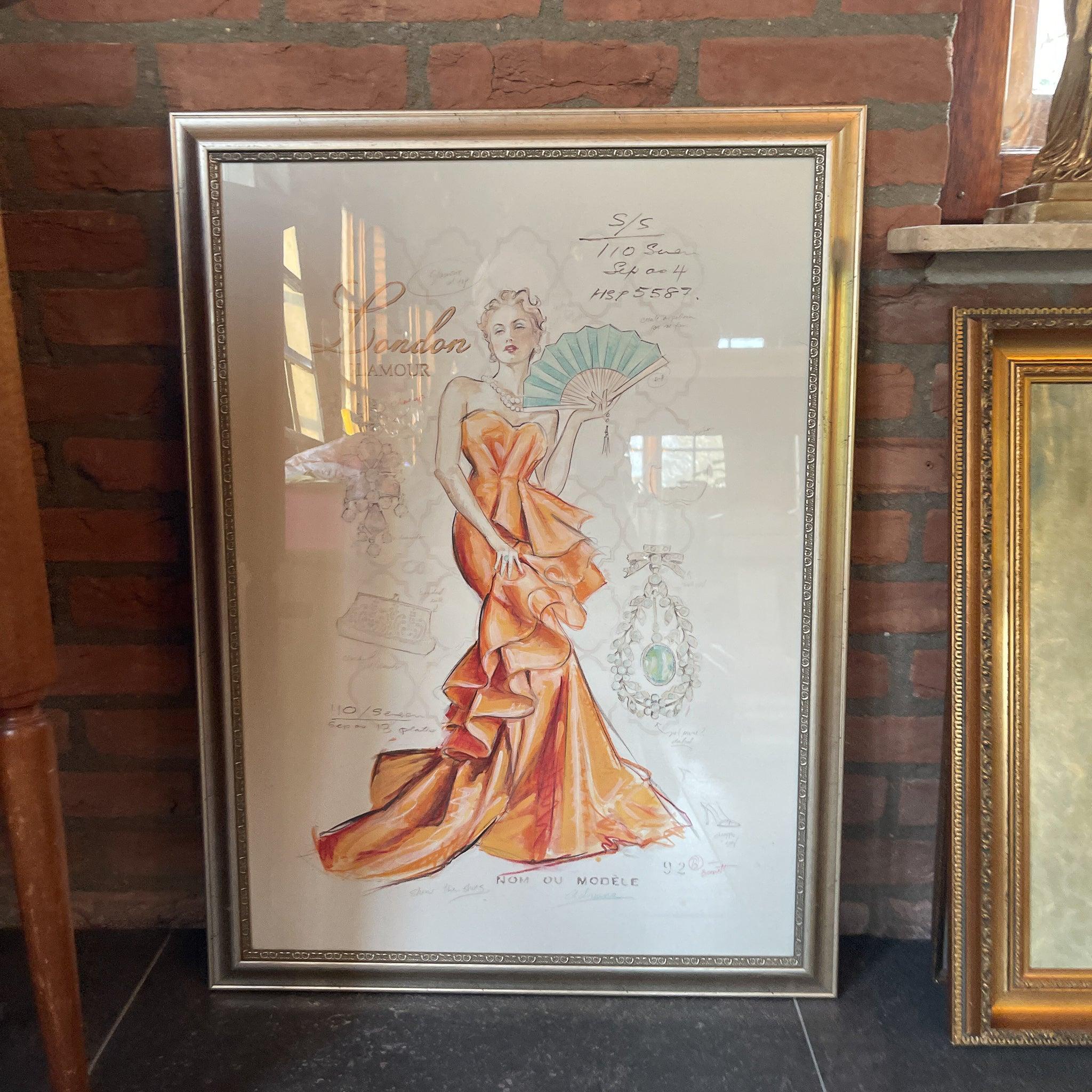 Lijst met prent History of Fashion - The Collectionist
