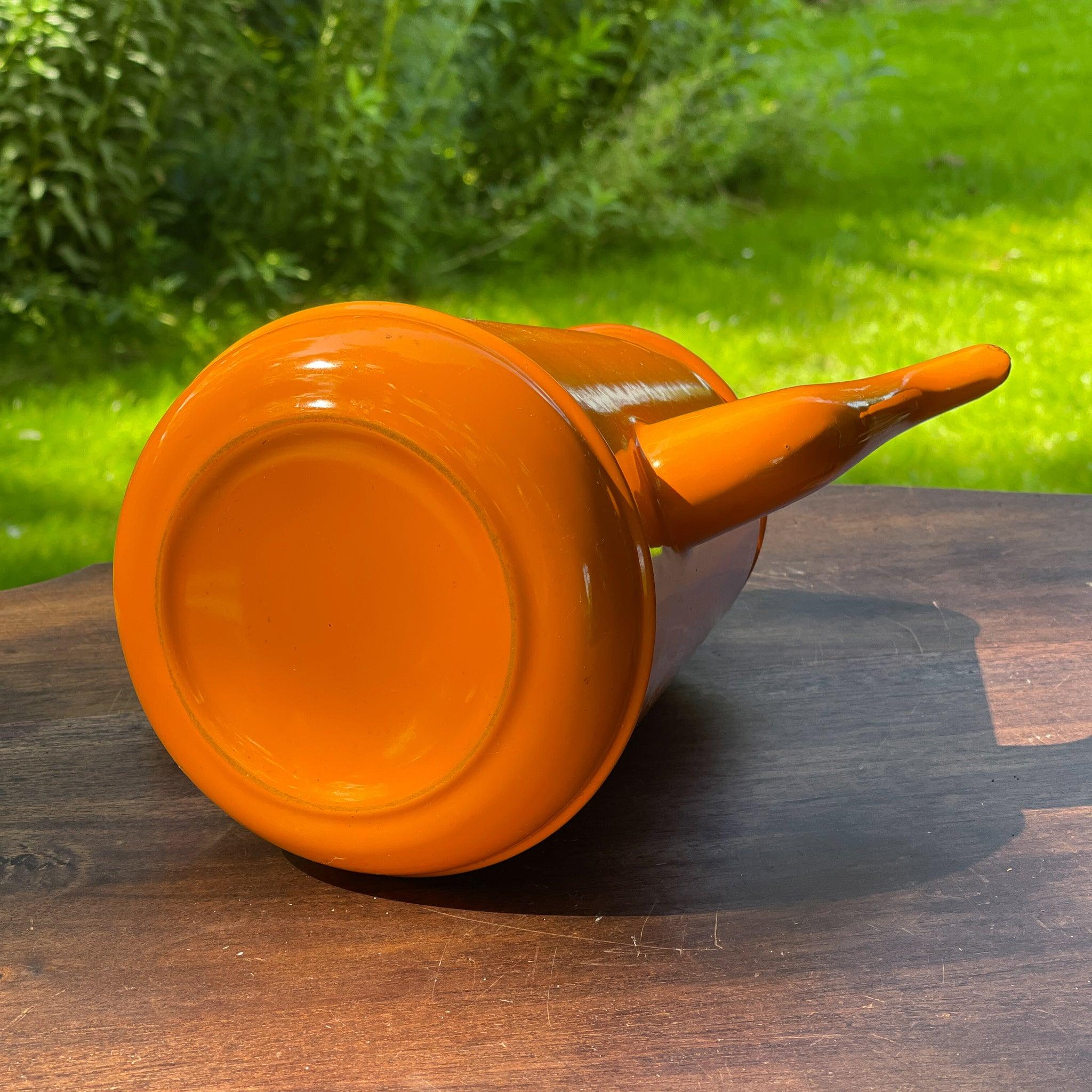 Oranje emaille theepot / koffiepot - The Collectionist