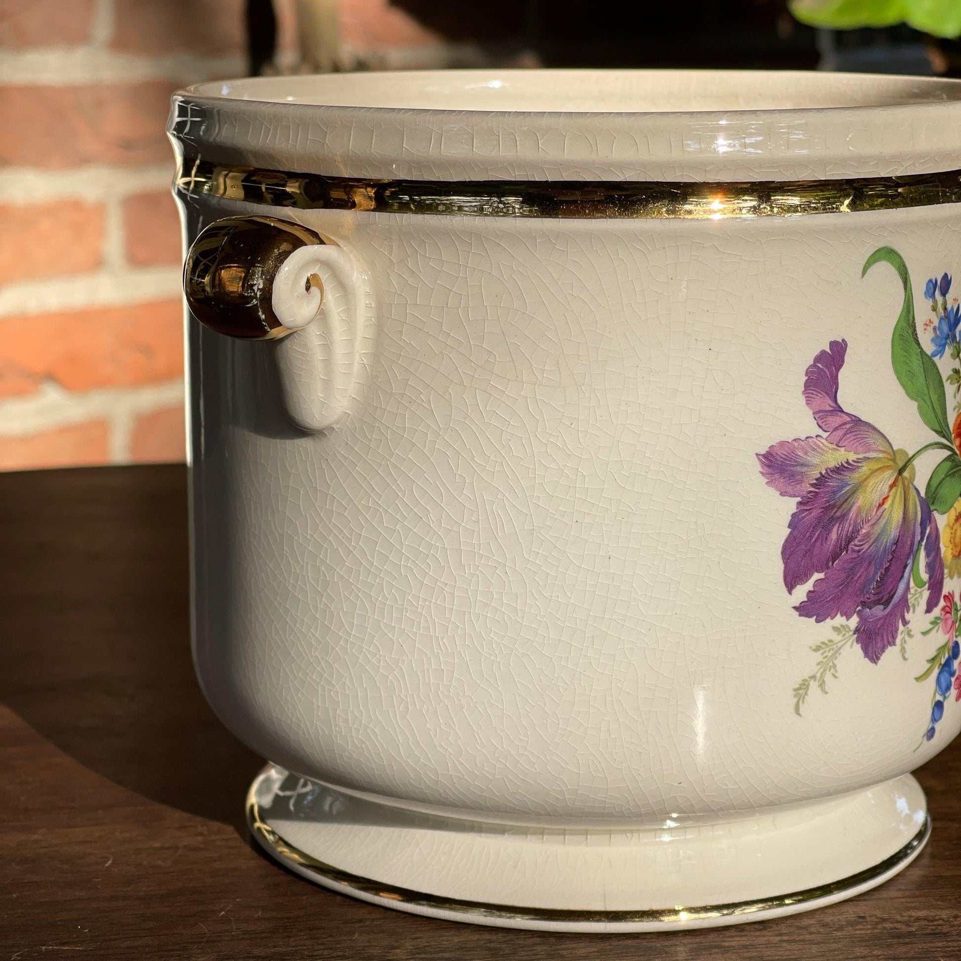 Porseleinen bloempot van Crown Devon - Bamestra Curiosa