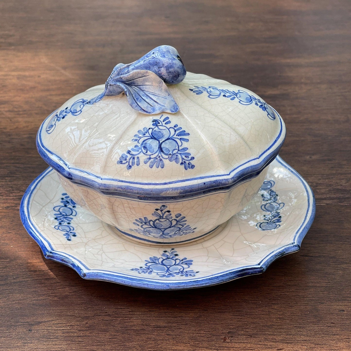 Prachtig antiek ovaal craquelé kommetje - Bamestra Curiosa