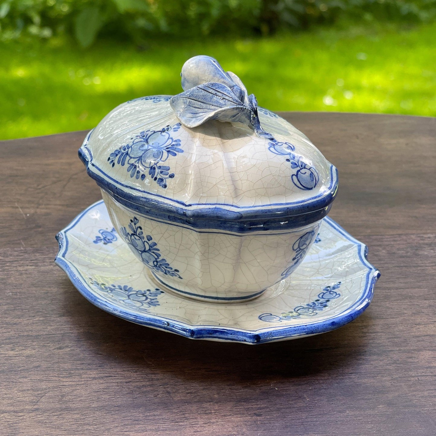 Prachtig antiek ovaal craquelé kommetje - Bamestra Curiosa