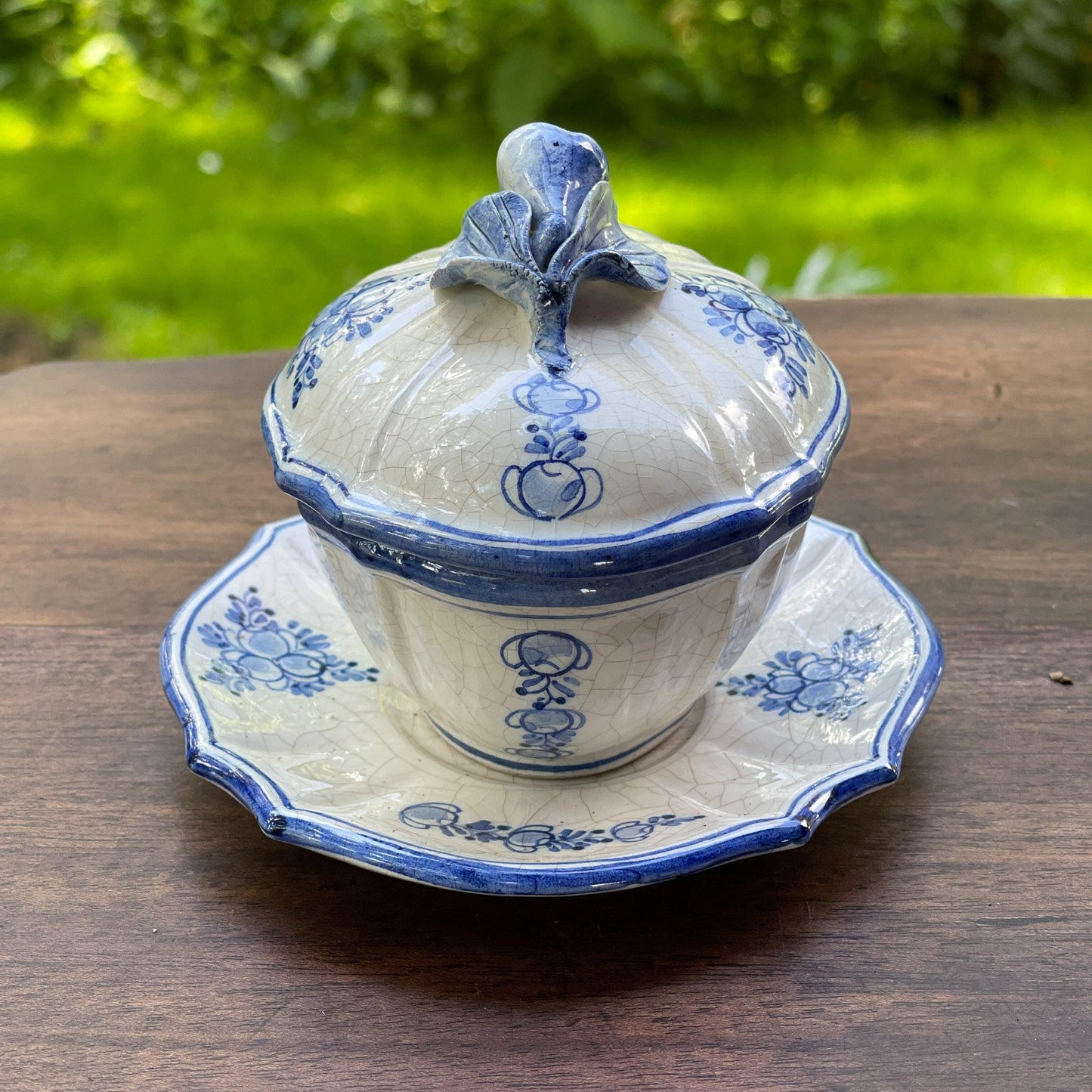 Prachtig antiek ovaal craquelé kommetje - Bamestra Curiosa