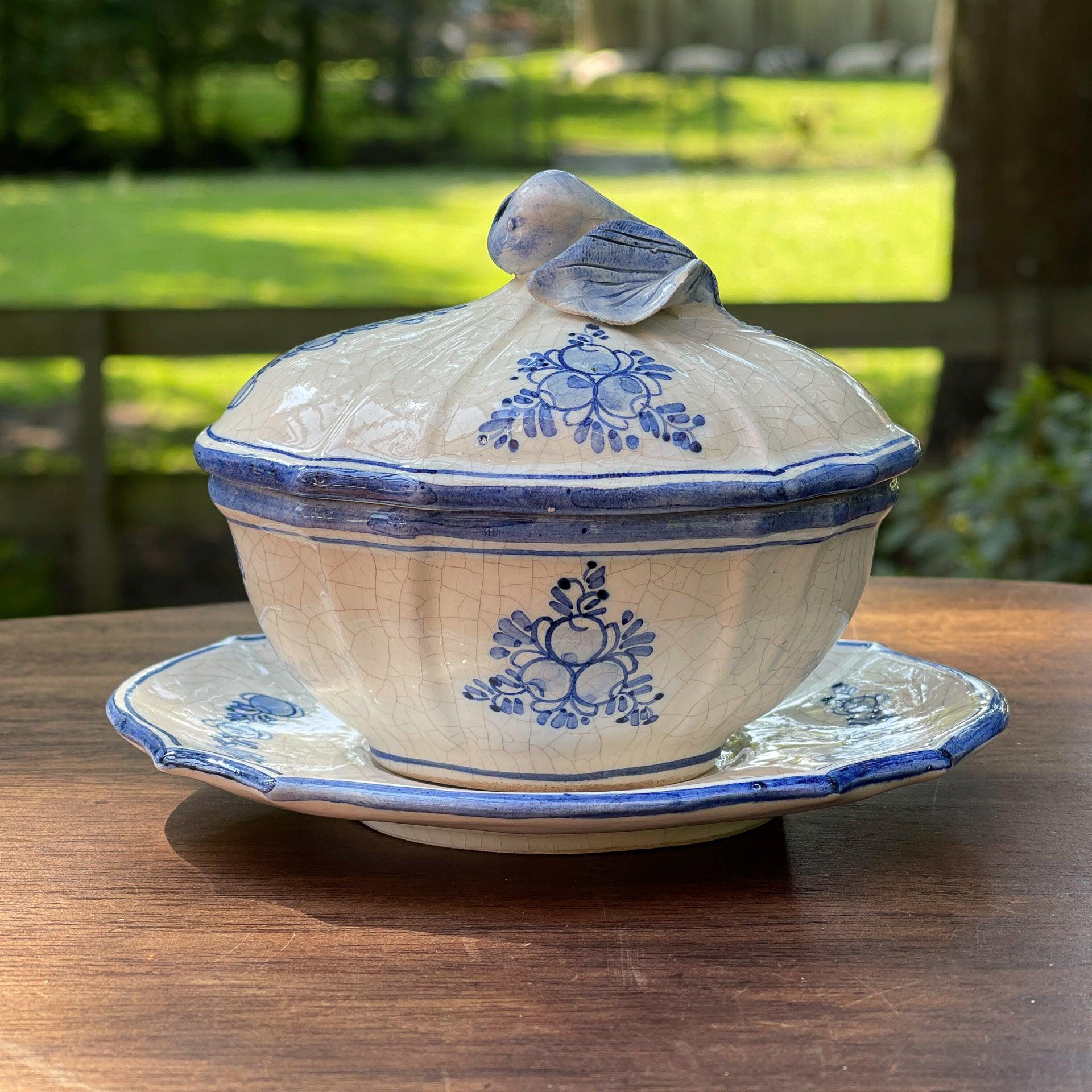 Prachtig antiek ovaal craquelé kommetje - Bamestra Curiosa