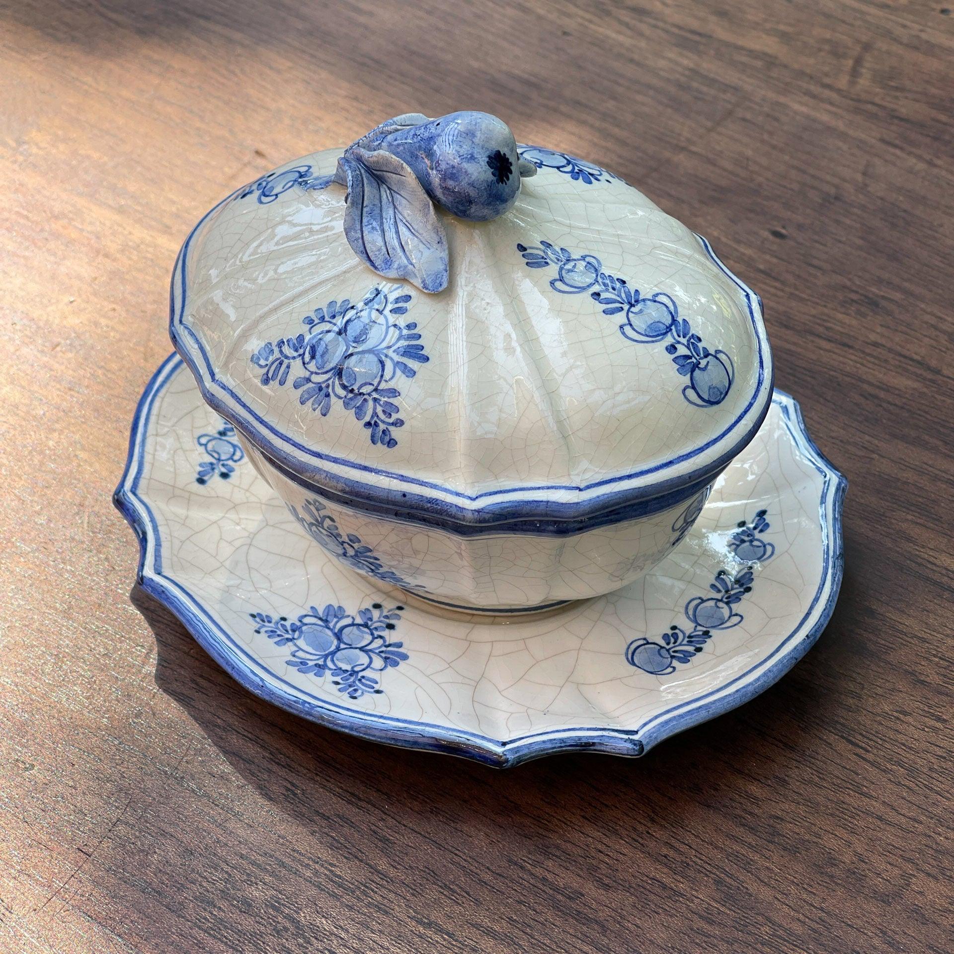 Prachtig antiek ovaal craquelé kommetje - Bamestra Curiosa