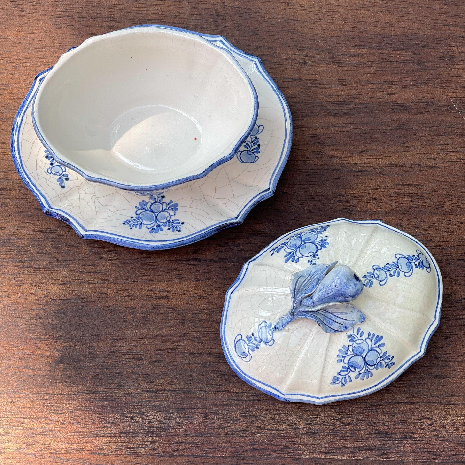 Prachtig antiek ovaal craquelé kommetje - Bamestra Curiosa