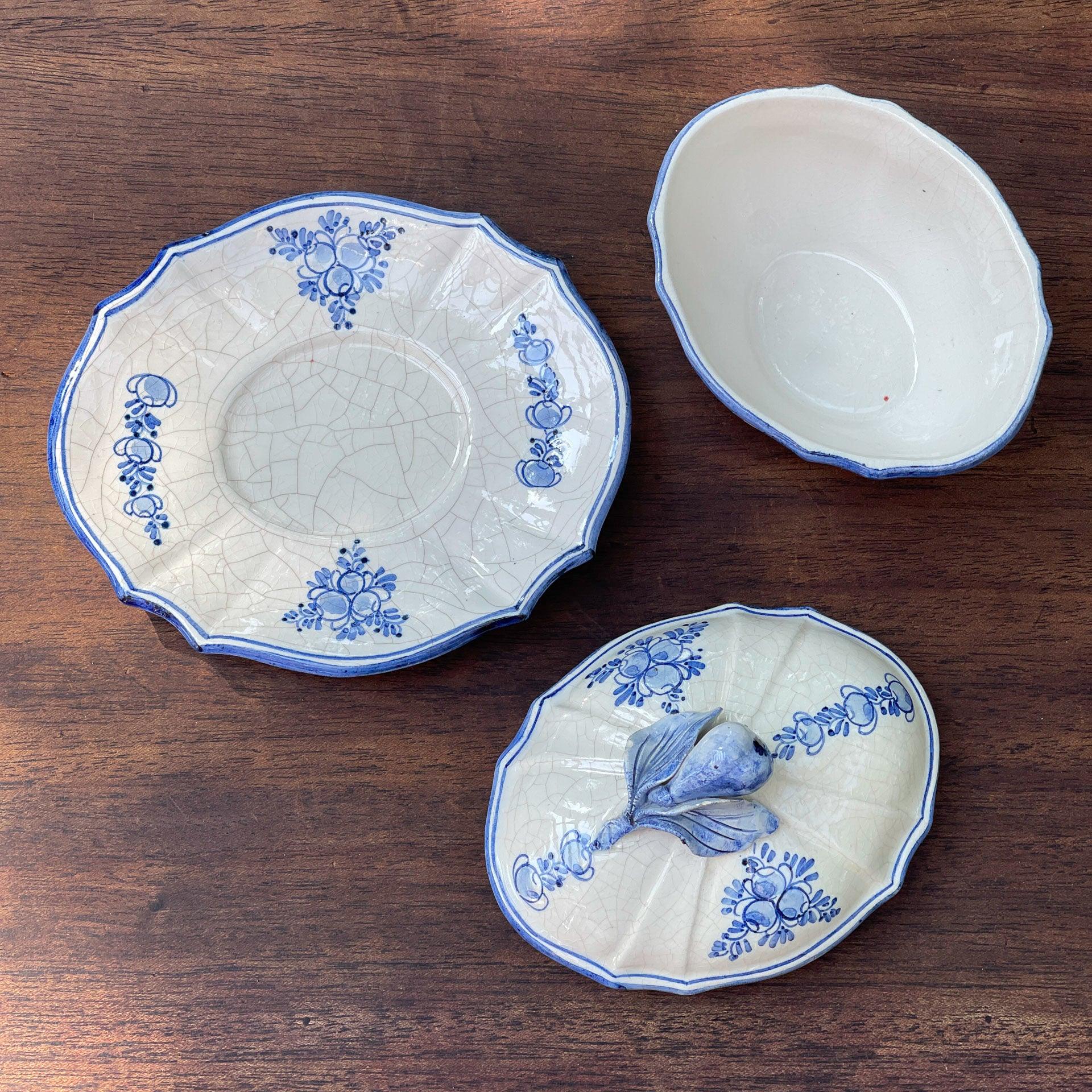 Prachtig antiek ovaal craquelé kommetje - Bamestra Curiosa